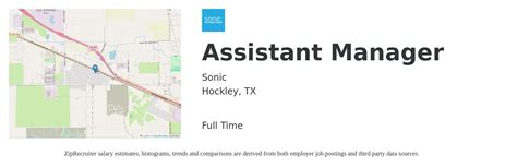 Average Sonic Drive-In Assistant Manager hourly pay in Missouri is approximately $14.43, which is 6% below the national average. Salary information comes from 473 data points collected directly from employees, users, and past and present job advertisements on Indeed in the past 36 months.
